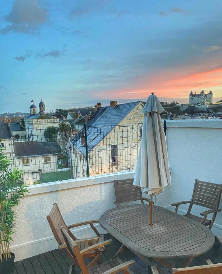 La Terrasse Saumuroise - Vue Chateau & Loire Exteriör bild