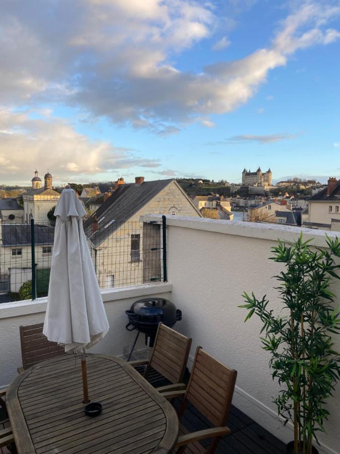 La Terrasse Saumuroise - Vue Chateau & Loire Exteriör bild